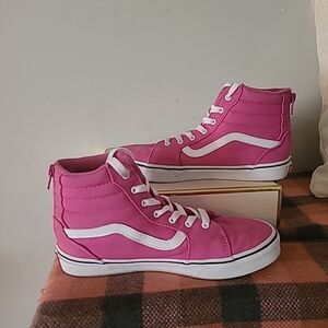 Vans Women's Filmore Fuchsia Canvas Hi Top Skate Shoes - Size 5